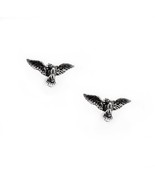 Sterling Silver American Bald Eagle Open Wings Stud Post Earrings - $13.56 CAD