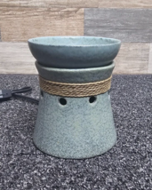 Scentsy Wax Warmer Hatteras Sage Nantucket Nautical Rope Beach Coastal RETIRED - £13.48 GBP