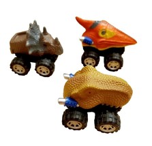 Lot Of 3 Dinosaur Monster Toy Car Pullback Friction Cars - £8.81 GBP