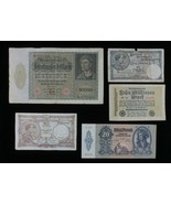 1922-1943 European 5-Note Currency Set // Belgium, Germany &amp; Hungary - $909.57 MXN