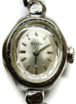 Wyler Silver Tone St. Steel Back Vintage Ladies Watch Swiss Made Wind Up- Runs - £46.54 GBP