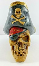 Vintage Eye Patch Pirate Skull Piggy Bank Souvenir with Stopper - $29.69