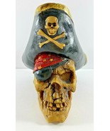 Vintage Eye Patch Pirate Skull Piggy Bank Souvenir with Stopper - $29.69