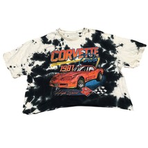 Corvette Tie Dye Graphic Cropped Tee Shirt Size Large - $17.82
