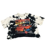 Corvette Tie Dye Graphic Cropped Tee Shirt Size Large - $17.82