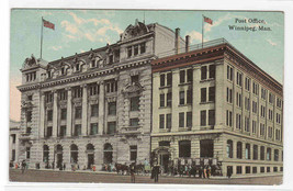 Post Office Winnipeg Manitoba Canada 1910c postcard - £4.69 GBP