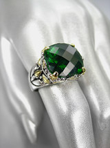*NEW* Designer Style Emerald Green CZ Crystal Silver Gold Balinese Filig... - $36.99