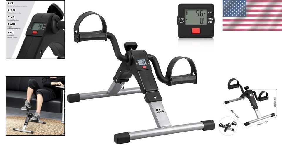 Portable Under Desk Bike with LCD Display - Ideal for Home & Office Fitness Item image 2