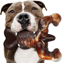 MOXIKIA Indestructible Dog Chew Toys for Aggressive Chewers, Bacon Flavored, Tou - £13.10 GBP