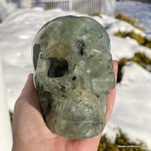 Large Bubbly Prehnite Skull Crystal Healing Skull Archangel Raphael Spirit Guide - $699.00