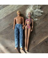 Barbie 1992 Glitter Beach Crimped Hair Golden Tan &amp; 1980’s Ken - $28.72 CAD