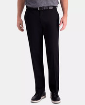 Haggar Men&#39;s Premium Comfort Khaki Reg-Fit 2-Way Stretch Pants Black-40/29HC0045 - £24.01 GBP