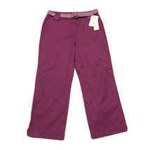 Jones Wear Sport NWT Capri Pants ~ Sz 8 ~ Purple ~ Belt ~ Mid Rise ~ 25&quot; Inseam - £10.61 GBP