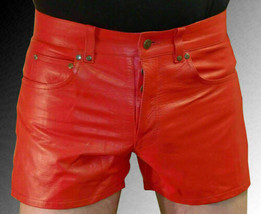 Classic 100% Genuine Lambskin Boxer Unique Stylish Men Leather Shorts - £74.84 GBP