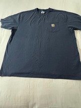 Carhartt Loose Fit Men's 2XL Short Sleeve Pocket Workwear Blue T-Shirt K87 NVY image 8