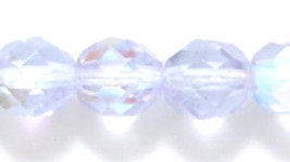 8mm Czech Fire Polish, Alexandrite AB Glass Beads (25)  pale blue purple - $3.00