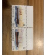 Montserrat 539-540 gutter, Mail packet boats,1984. - $3.95