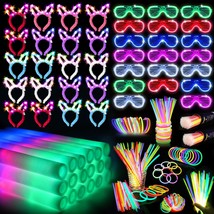 260Pcs Glow In The Dark Party Supplies, Glow Sticks Glasses Favors, 20Pcs Foam G - £78.29 GBP