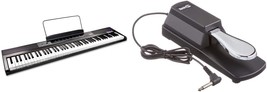 Rockjam 88-Key Beginner Digital Piano, Black &amp; Universal Sustain Pedal For - £223.29 GBP