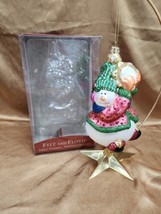 Fitz And Floyd 2004 Snowman Playing Tambourine Ornament 19/1566 Boxed 7 in B - £31.13 GBP