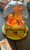Disney Winnie the Pooh Musical Snow Globe Hunny Home Mr Saunders Roo Tigger - $44.55