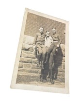 Strong Large Soldier Lifting Two Men Military Army WWII Photograph 6&quot; x 4&quot; - £23.63 GBP
