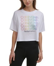 Calvin Klein Womens Performance Rainbow Logo Crop Top Color White Size XL - £30.93 GBP
