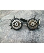 Funky Black Silver Spiked Eyeball Goggles Mad Eye Steampunk Flashy Aviat... - $238.84 MXN