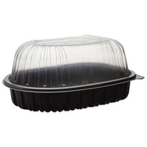 2 Pc Roaster Container Clear/Black 32oz  (10 3/8w x 7 7/8d x 4h)  110 pe... - £102.27 GBP