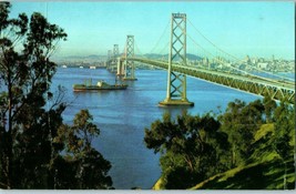 Union Oil Co. Ship Crossing Oakland Bay Bridge San Francisco Postcard - £5.89 GBP