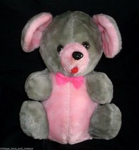 11&quot; Vintage Acme Grey &amp; Pink Mouse Mice Stuffed Animal Plush Toy Carnival Lovey - £18.55 GBP