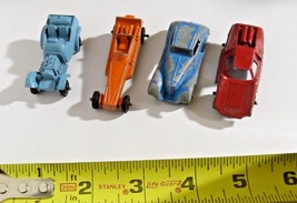 Tootsietoy Metal Cars Lot Of 4 Wedge Dragster, Fiat Abarth, Mercedes Vintage F/S - $19.80