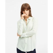 Everlane Womens The Washable Clean Silk Relaxed Shirt Button Down Mint Green 0 - £49.98 GBP
