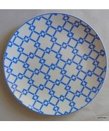 Dinner  Plate French Blue and White  8.5&quot; White Barn Lattice Pattern - £14.19 GBP