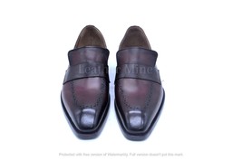 Men&#39;s Handmade Ox Blood Leather Loafers Formal Custom Made Shoes - $161.49