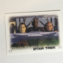 Star Trek Nemesis Trading Card #52 Patrick Stewart Brent Spinner Michael Dorn - £1.56 GBP