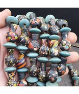 SCHÖNE ALTE Mosaik Flasche GLAS Vintage ANTIK PERLEN - $81.71 CAD