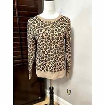 Amazon Essentials Womens Pullover Sweatshirt Brown Beige Animal Print Lounge XS - £9.08 GBP