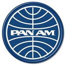 New Pan Am Blue Round Decorative Metal Aluminum Sign Made in the USA - £9.26 GBP