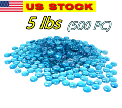 500 Pcs Ocean Blue Glass Gems, Pebbles, Mosaic Tiles, Marbles Vase Fille... - $16.82