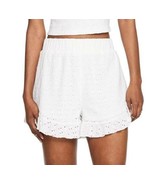 Womens Shorts Junior Girls SO White Knit Eyelet Ruffle Elastic Waist-sz M - £15.64 GBP