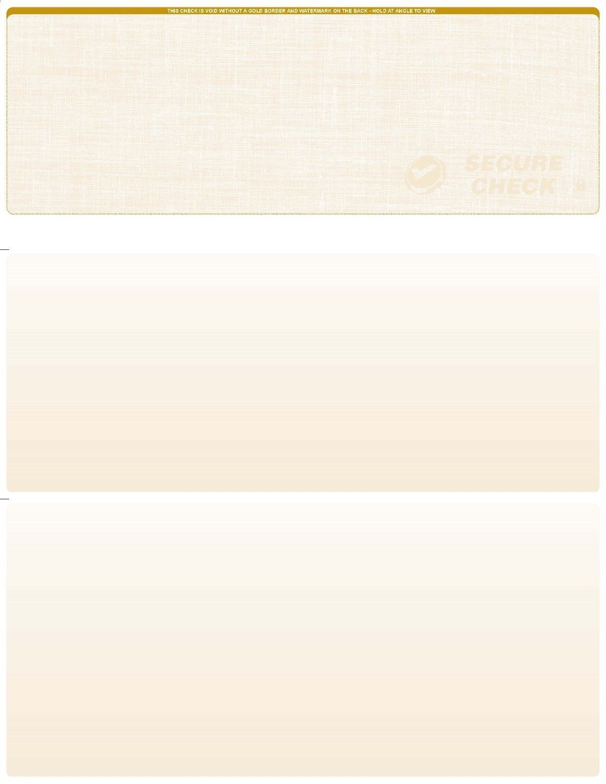 500 Blank Check Stock Paper - Check on top  Model 7219- Linen- Gold - £18.50 GBP
