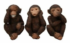 Wise Monkeys See Hear Speak No Evil Ape Collectible Figurine Miniature S... - $32.99