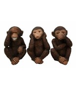 Wise Monkeys See Hear Speak No Evil Ape Collectible Figurine Miniature S... - £26.59 GBP