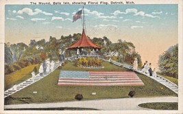 Detroit Michigan ~Il Mound-Belle Isle-Floral Bandiera Cartolina 1920 - £5.57 GBP