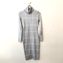 XXS- C/MEO Collective Gray White Pane Check Knit Midi New Guard Dress NE... - £63.94 GBP