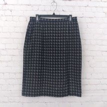 Ann May Skirt Womens 12 Black Plaid Windowpane Silk High Rise Slit Lined... - $24.99