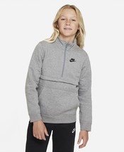 Nike Big Boys Sports Club Half Zip Fleece Sweatshirt,Carbon Heather,X-Large - £31.29 GBP