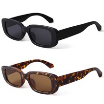 RetroRectangle Sunglasses Women And Men Vintage Small Square Sun Glasses... - £11.77 GBP