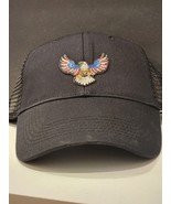 American Eagle Patched Black Mesh Low Profile Snapback Trucker Hat - $515.31 MXN